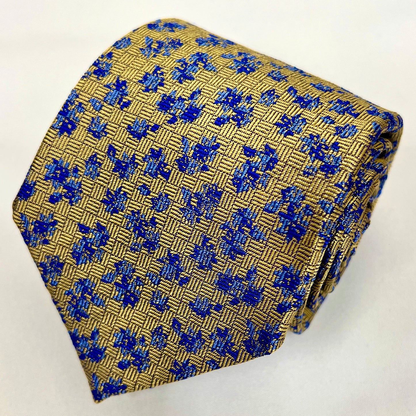 Franco Spada ( フランコスパダ )  フレンチヴィンテージフラワーモチーフネクタイ： イエローゴールド