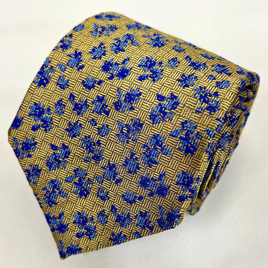 Franco Spada ( フランコスパダ )  フレンチヴィンテージフラワーモチーフネクタイ： イエローゴールド