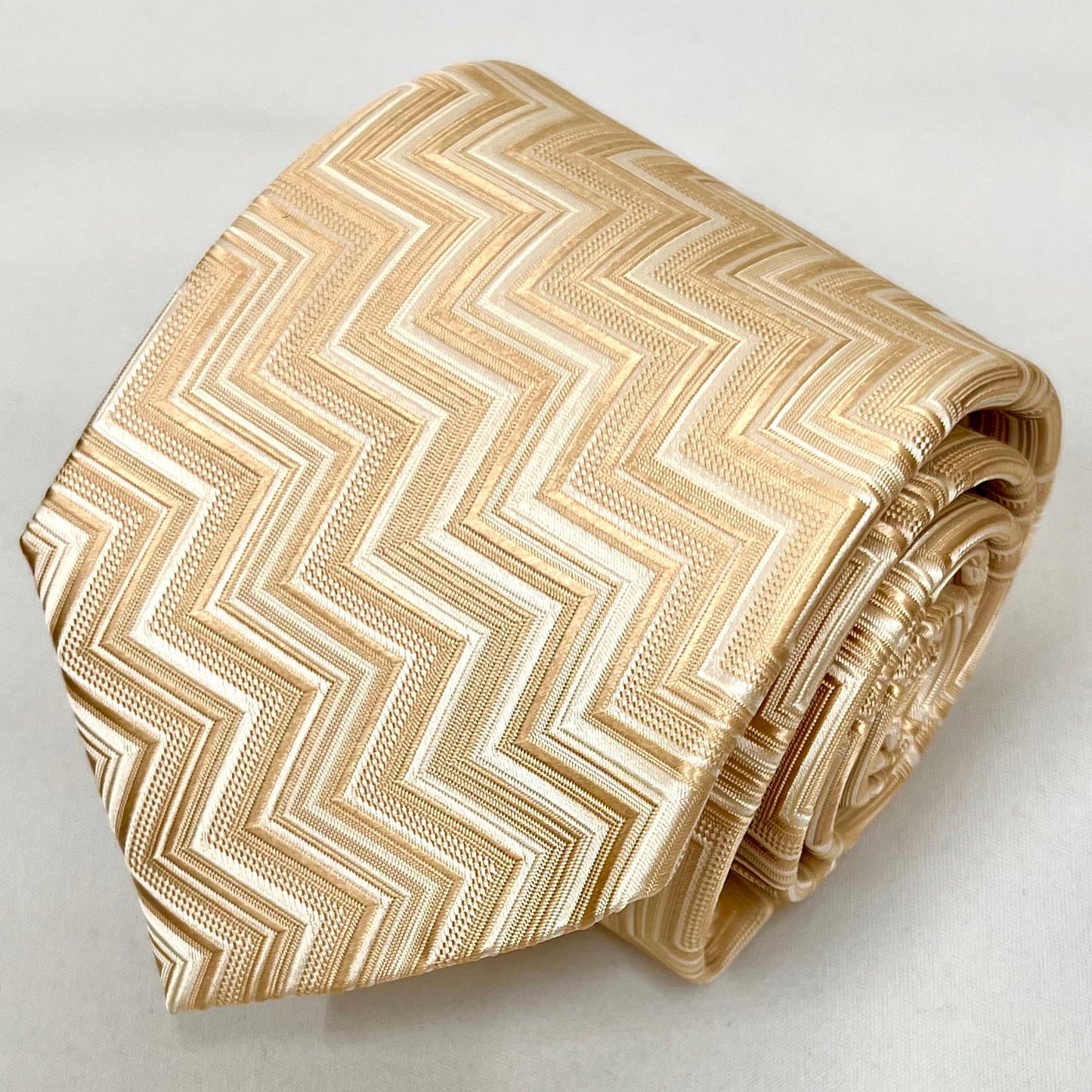 Franco Spada ( フランコスパダ )  NEW FORMALヘリンボーン2トーンカラージャガードネクタイ： イエロー×ホワイト