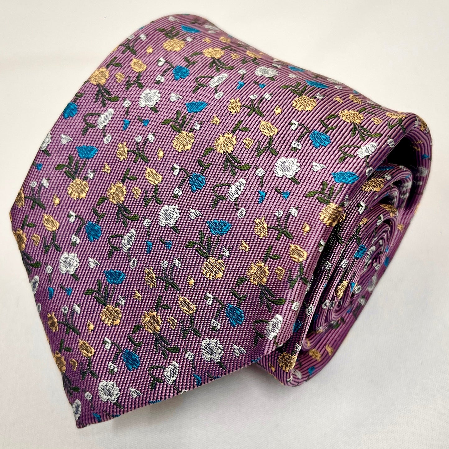 Franco Spada ( フランコスパダ )  フレンチヴィンテージプチフラワージャガードネクタイ： プロバンスピンク