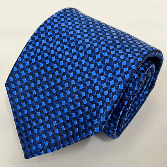 AZZURRO（アズーロ） 新大バスケットグラデーション無地調ジャガードネクタイ：ロイヤルブルー×ブルー