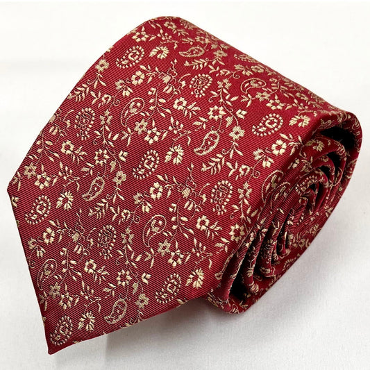 Franco Spada ( フランコスパダ )  フレンチヴィンテージオーナメントジャガードネクタイ：レッド