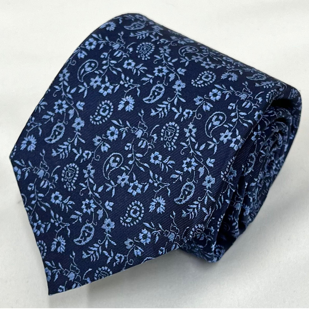 Franco Spada ( フランコスパダ )  フレンチヴィンテージオーナメントジャガードネクタイ：ミッドナイトネイビー