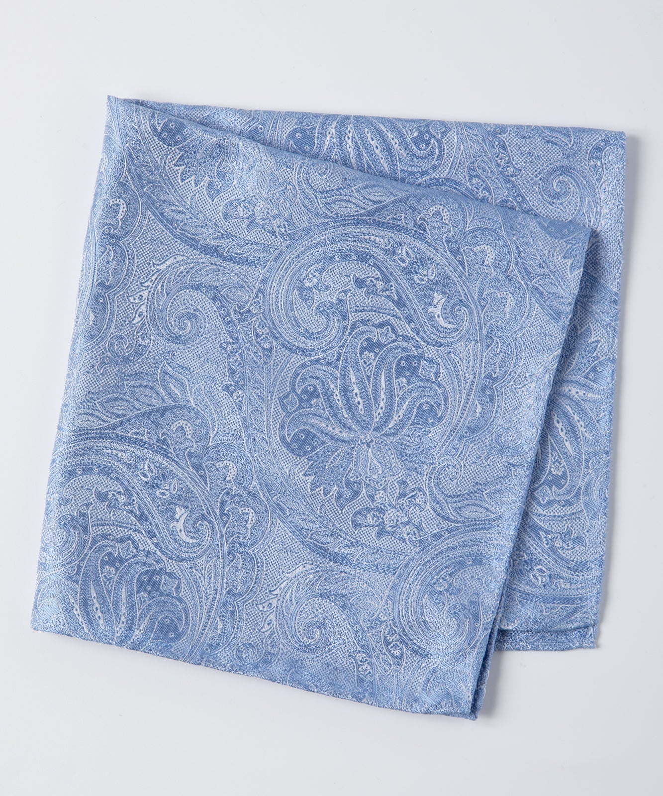 Franco Spada ( フランコスパダ )   クラシックペーズリージャガードポケットチーフパステルカラー：サックス