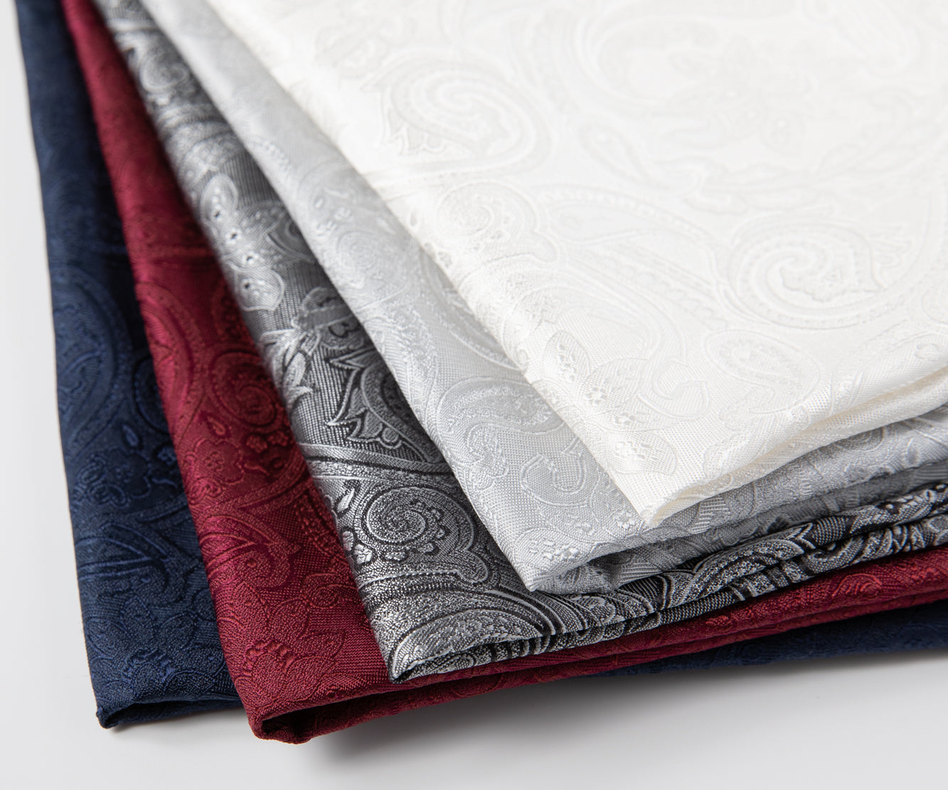 Franco Spada  ( フランコスパダ )   クラシックペーズリージャガードポケットチーフベーシックカラー：シルバー