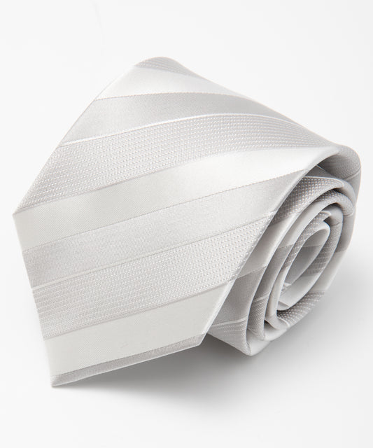 Franco Spada (フランコスパダ) サテンストライプフォーマルネクタイ：シルバー