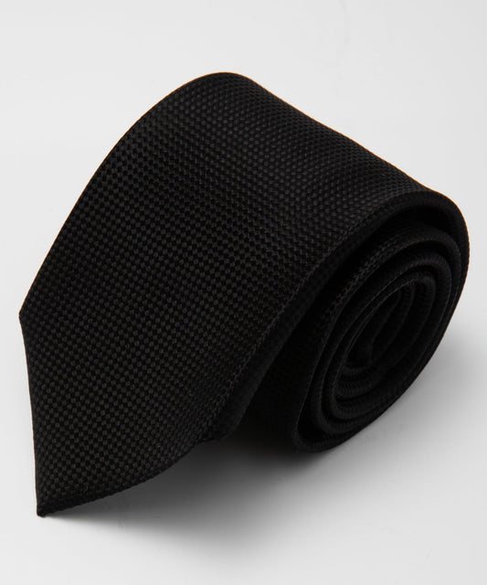 Franco Spada (フランコスパダ) 小バス無地フォーマルネクタイ：黒