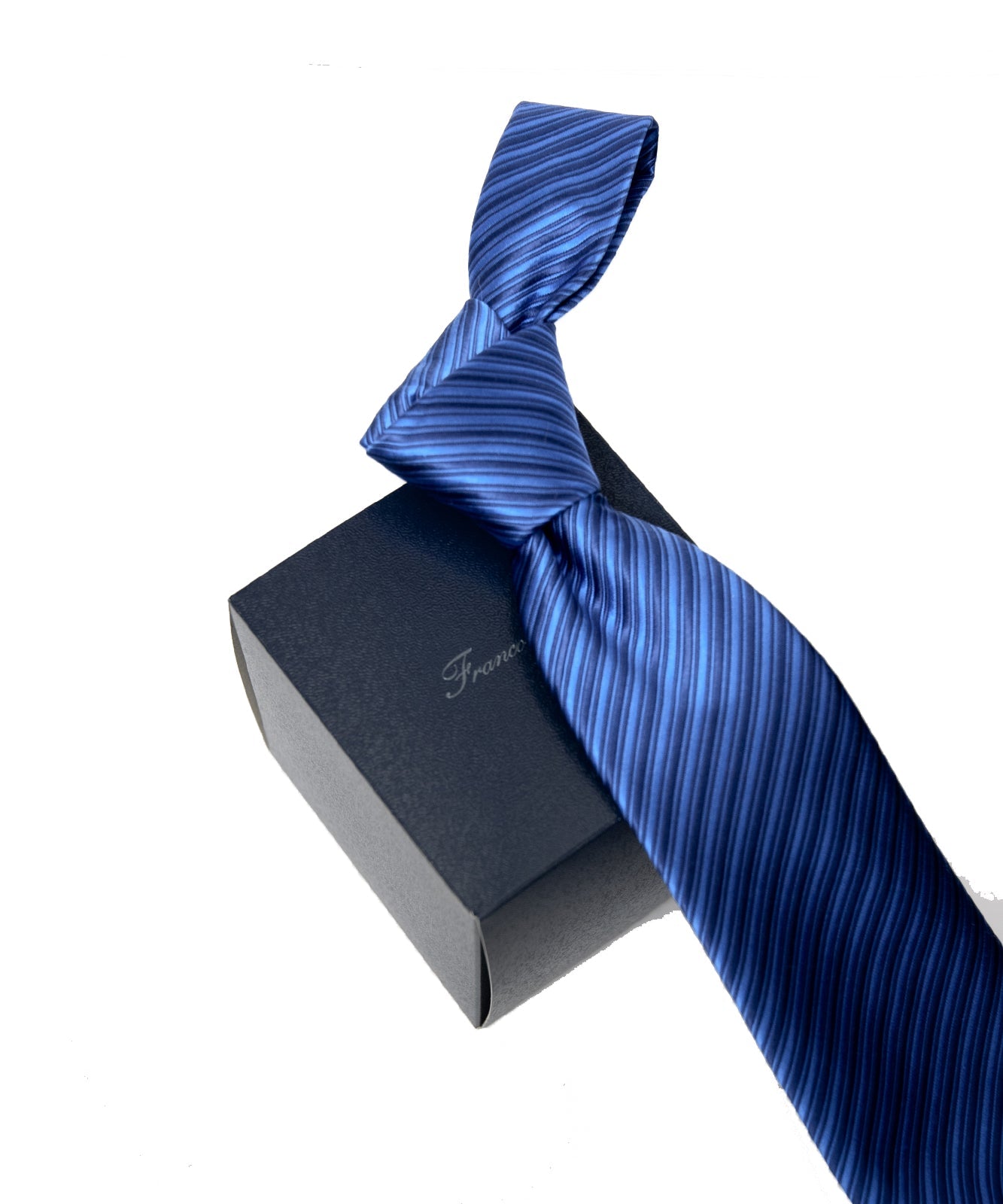 AZZURRO（アズーロ）NEW ロイヤルダークブルーレップストライプネクタイ