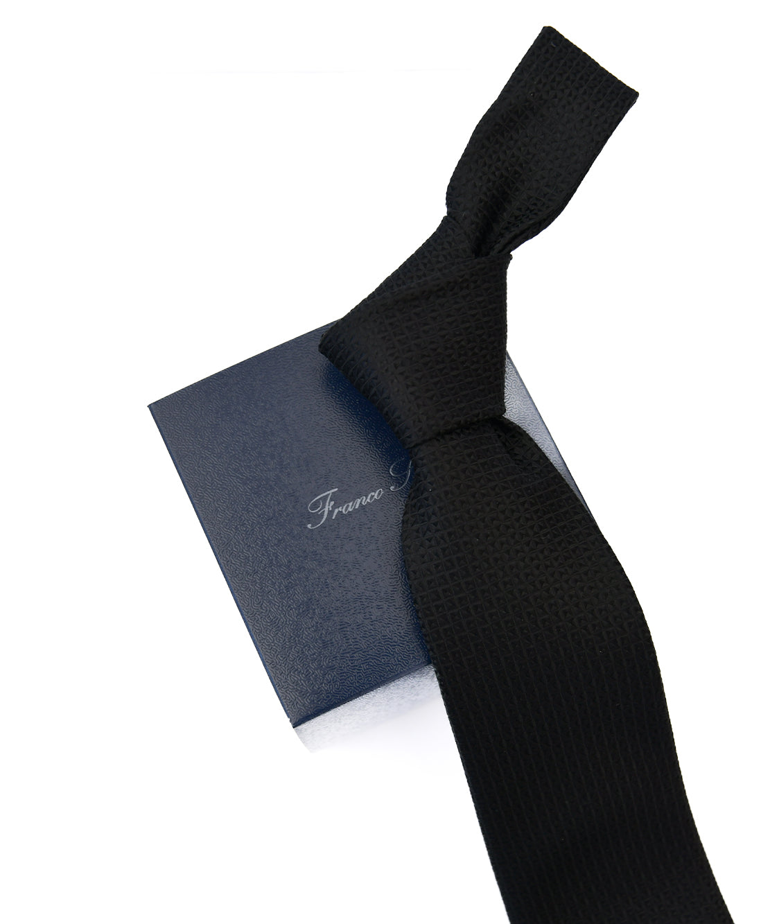 Franco Spada ( フランコスパダ ) マイクロスクエア無地フォーマルネクタイ：黒