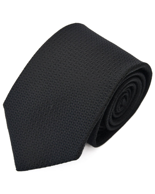 Franco Spada ( フランコスパダ ) マイクロスクエア無地フォーマルネクタイ：黒