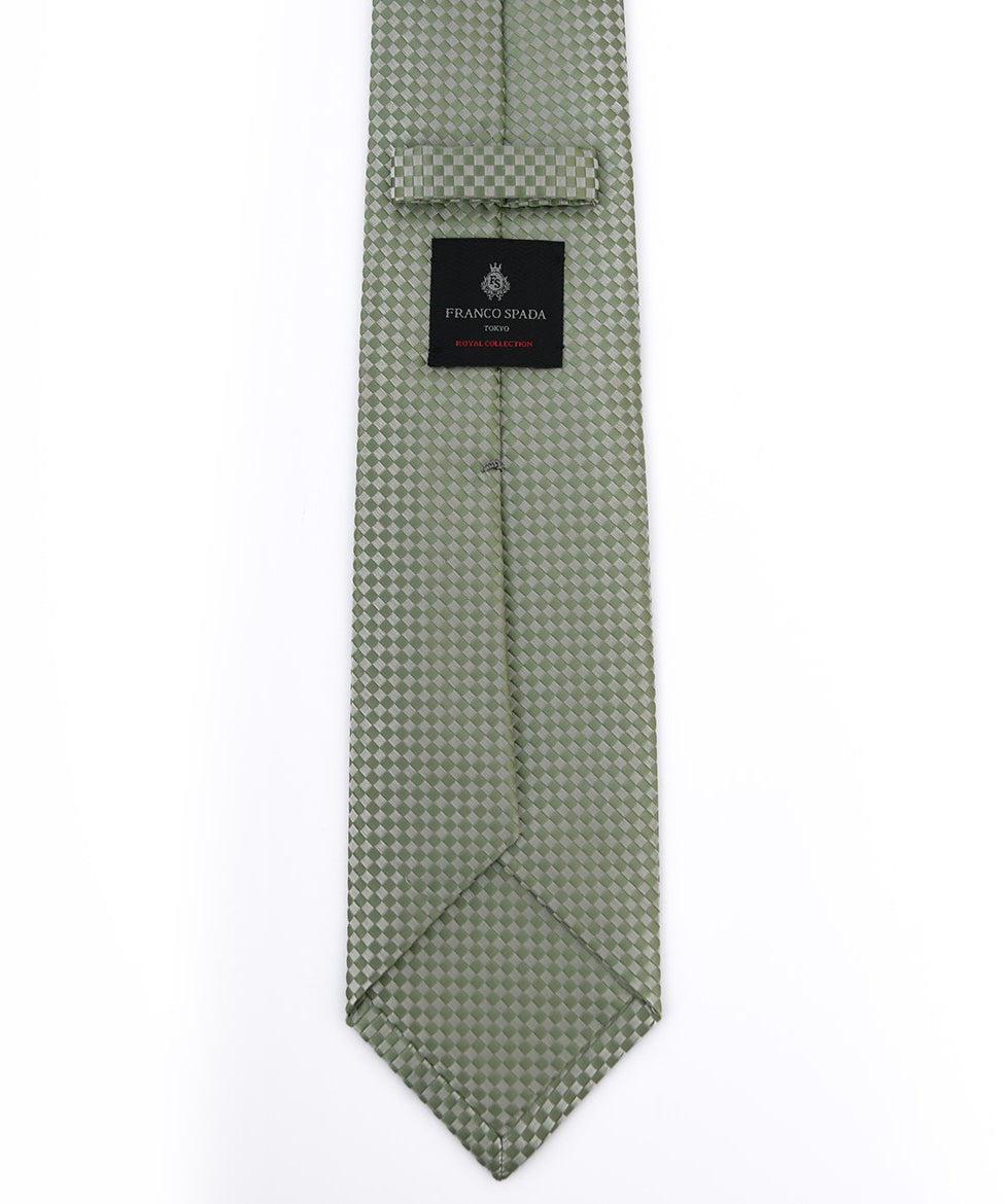 Franco Spada ( フランコスパダ) NEW SOLID COLOR FORMAL TIE( 大バスケット無地 )：ロイヤルライトモスグリーン