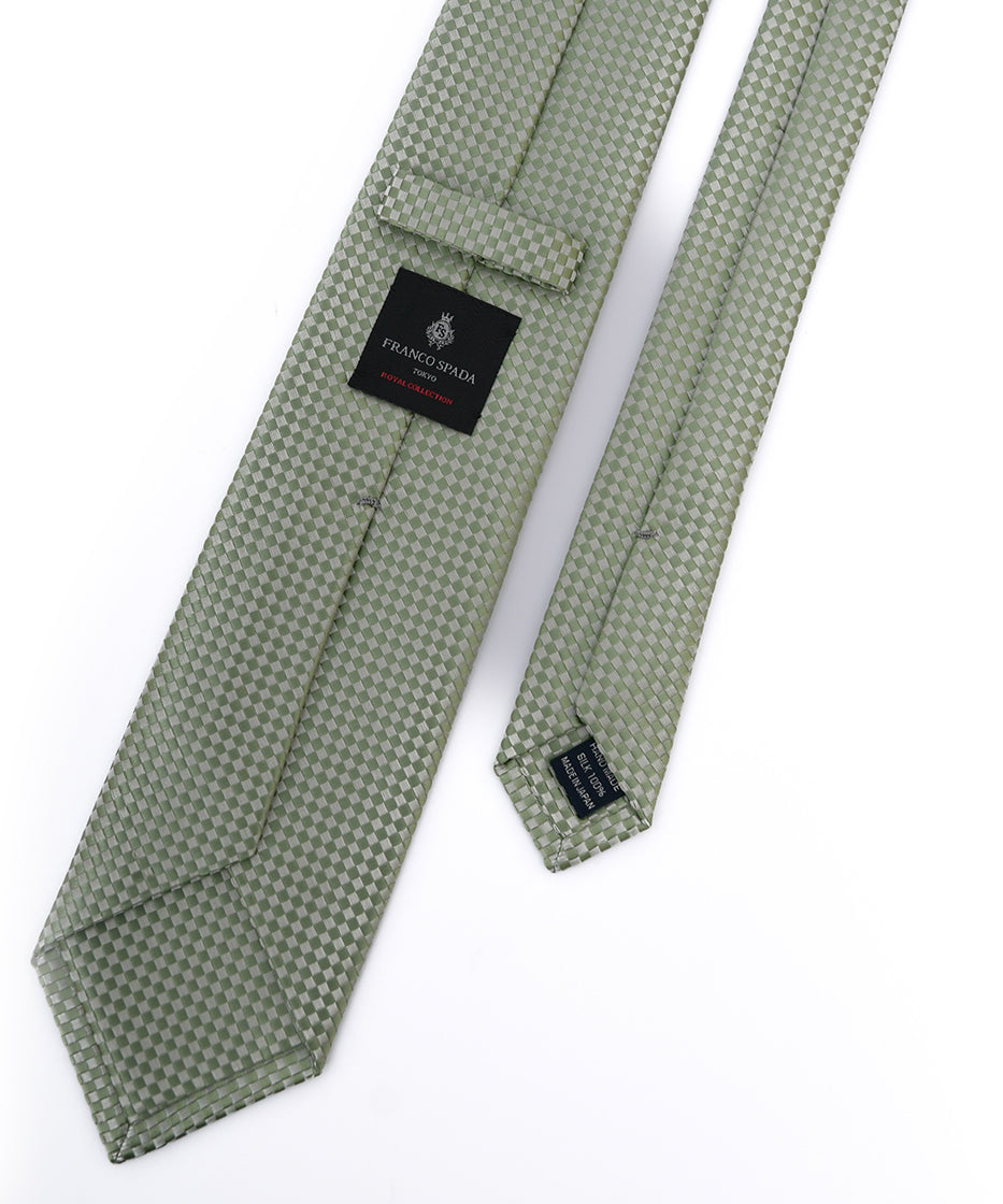Franco Spada ( フランコスパダ) NEW SOLID COLOR FORMAL TIE( 大バスケット無地 )：ロイヤルライトモスグリーン