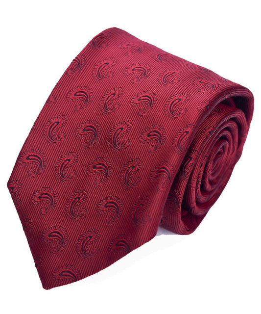 Franco Spada ( フランコスパダ )　ペーズリー小紋無地調ネクタイ：ワイン