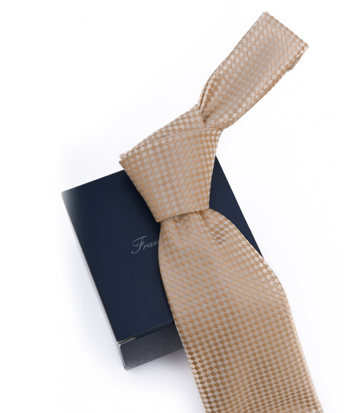 Franco Spada ( フランコスパダ ) NEW SOLID COLOR FORMAL TIE ( 大バスケット無地 )：ロイヤルシャンパンベージュ
