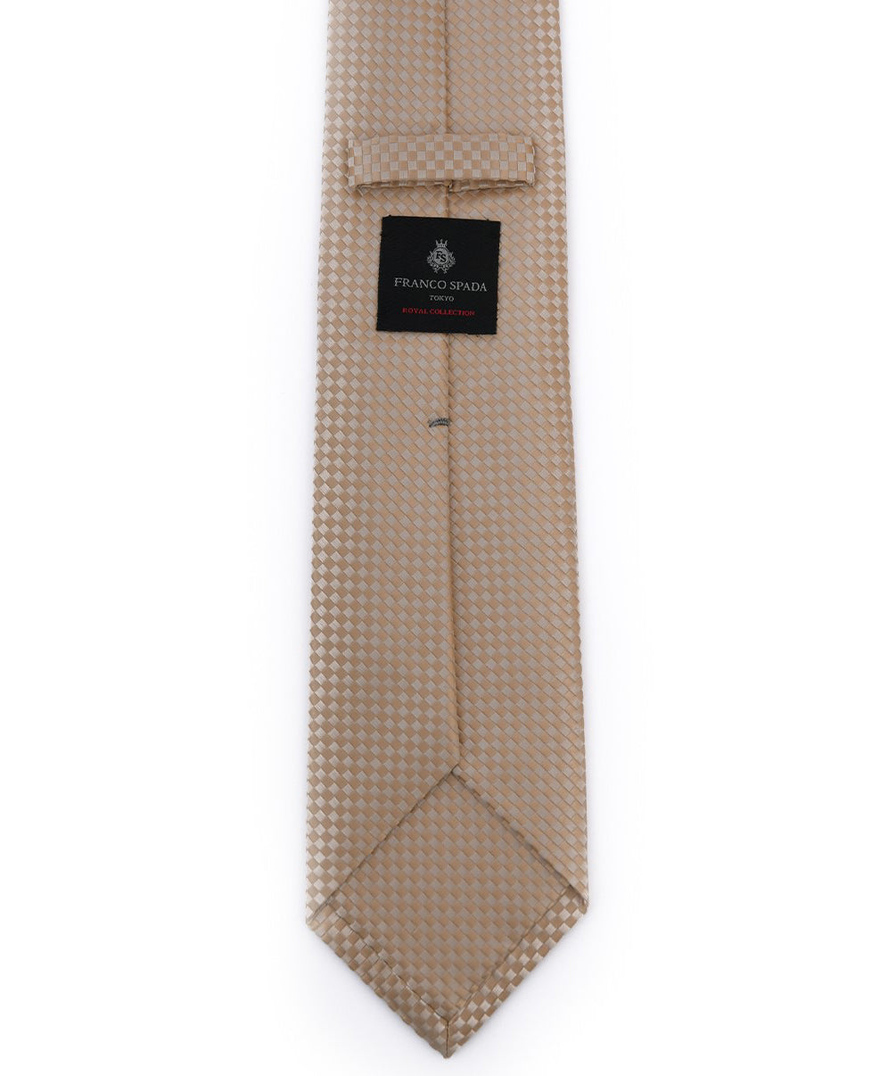 Franco Spada ( フランコスパダ ) NEW SOLID COLOR FORMAL TIE ( 大バスケット無地 )：ロイヤルシャンパンベージュ