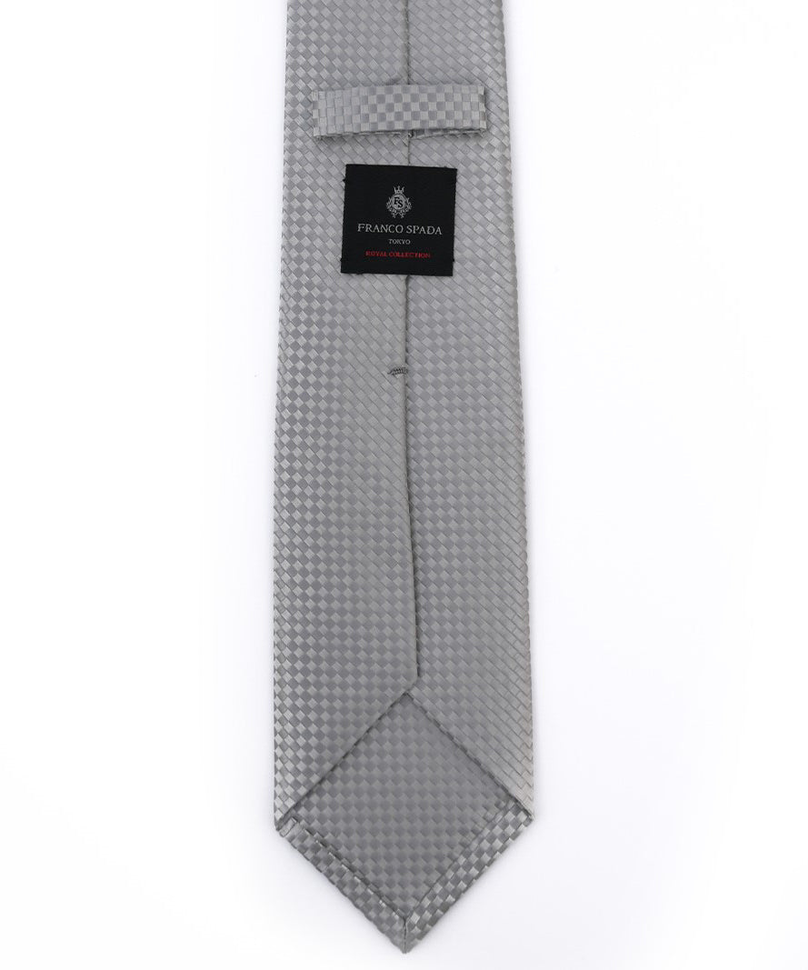 Franco Spada ( フランコスパダ ) NEW SOLID COLOR FORMAL TIE ( 大バスケット無地 )：ロイヤルシルバーグレー