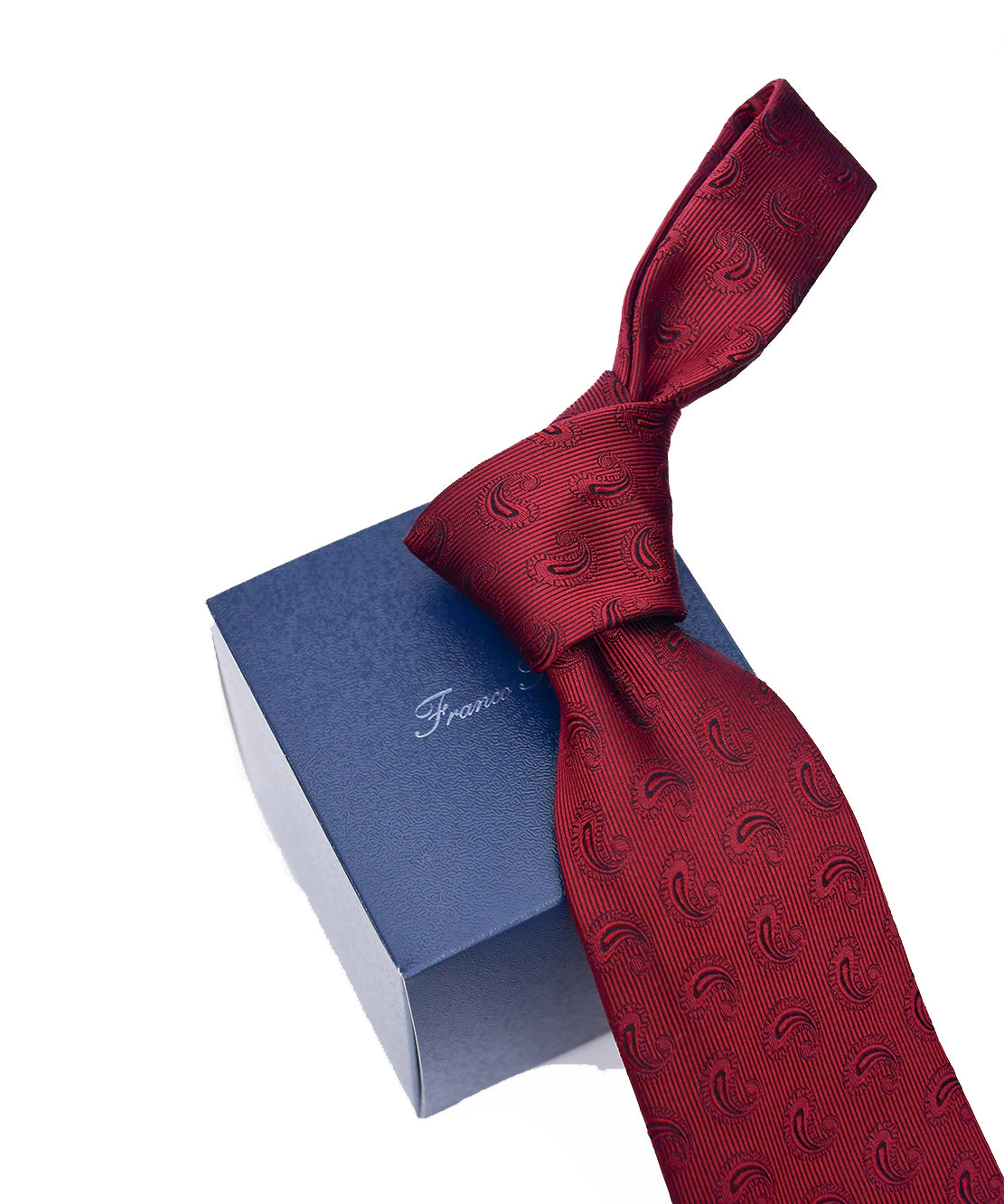 Franco Spada ( フランコスパダ )　ペーズリー小紋無地調ネクタイ：ワイン
