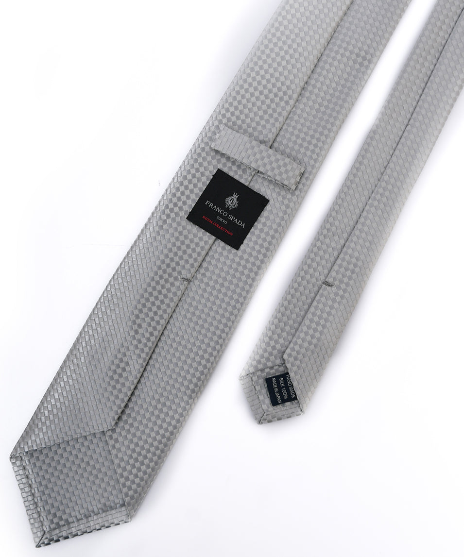 Franco Spada ( フランコスパダ ) NEW SOLID COLOR FORMAL TIE ( 大バスケット無地 )：ロイヤルシルバーグレー