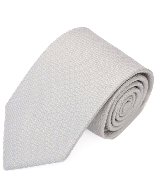 Franco Spada ( フランコスパダ ) マイクロスクエア無地フォーマルネクタイ：シルバー
