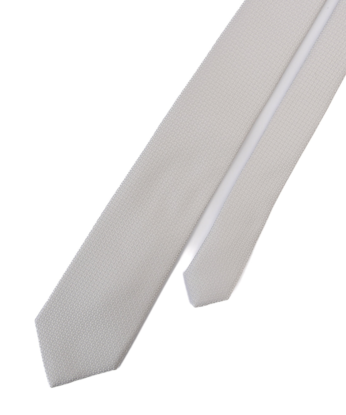 Franco Spada ( フランコスパダ ) マイクロスクエア無地フォーマルネクタイ：シルバー