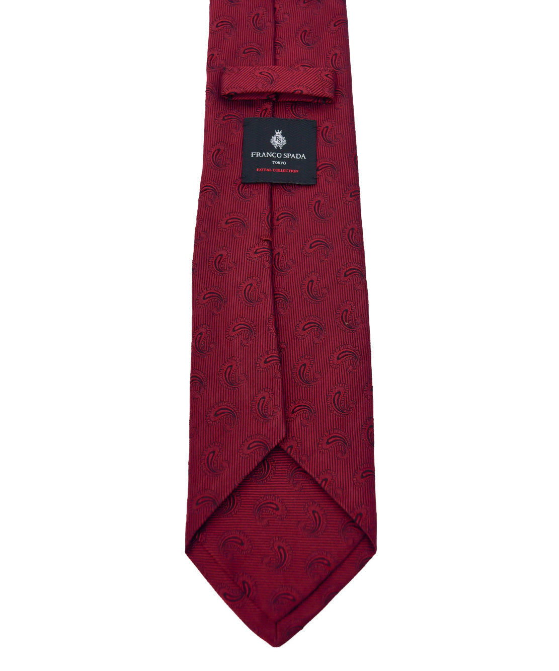 Franco Spada ( フランコスパダ )　ペーズリー小紋無地調ネクタイ：ワイン