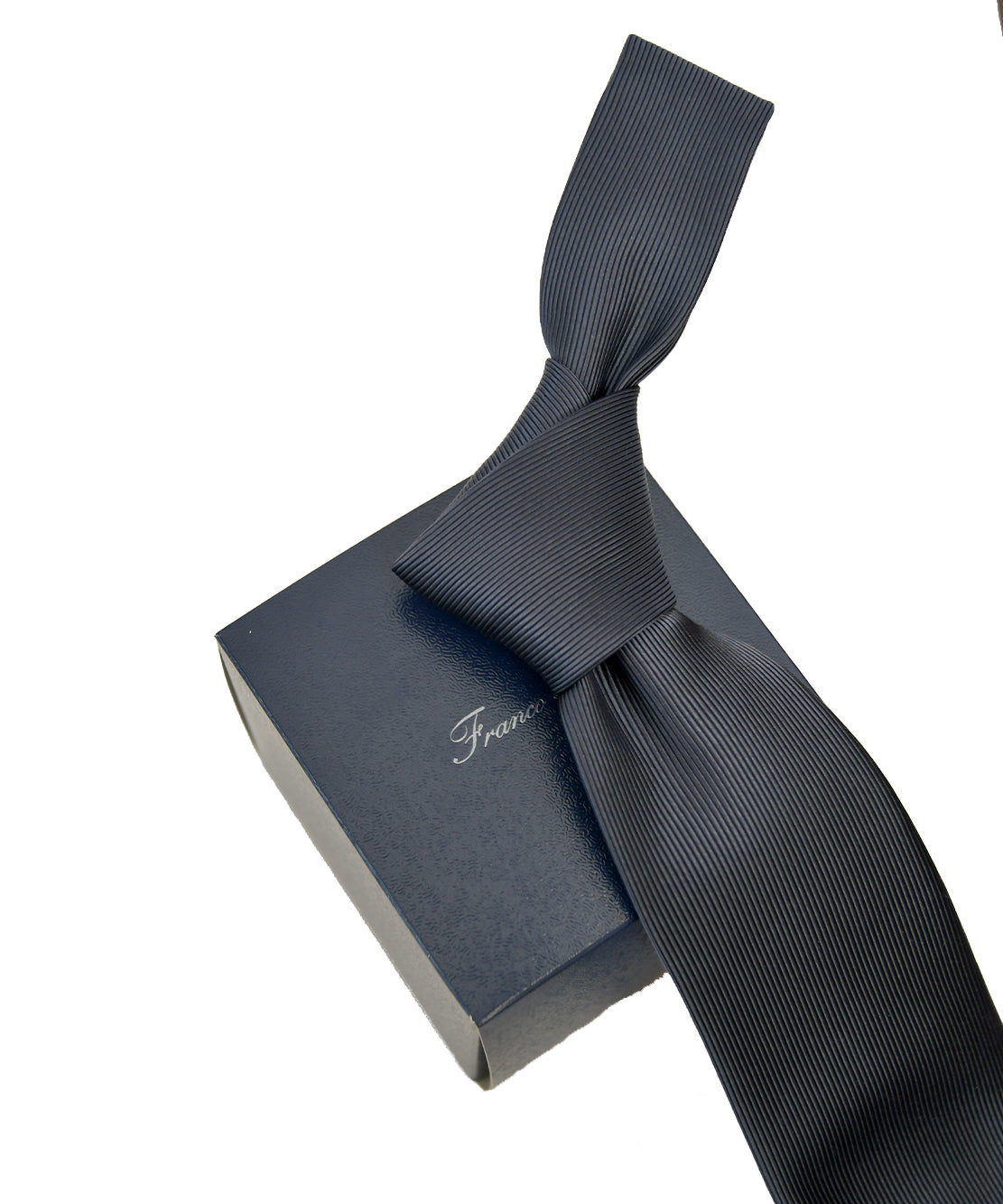 Franco Spada ( フランコスパダ )  細綾無地ネクタイ：ダークグレー