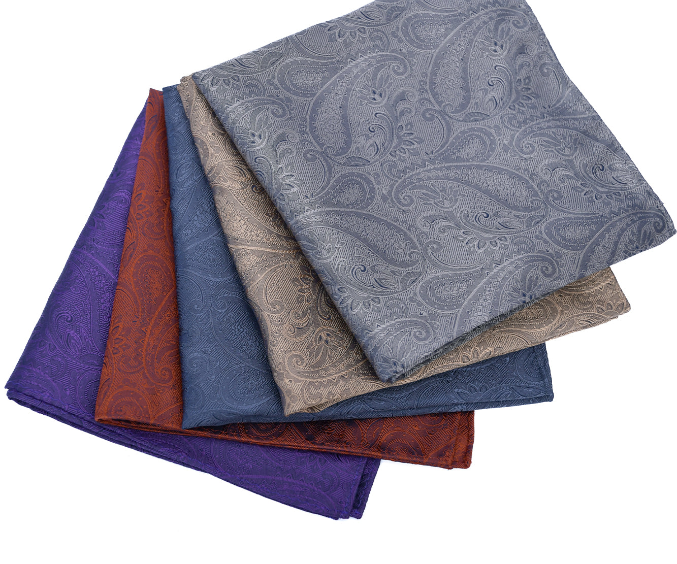 Franco Spada ( フランコスパダ ) クラシック更紗ペーズリー無地調ポケットチーフ：ブリティッシュパープル