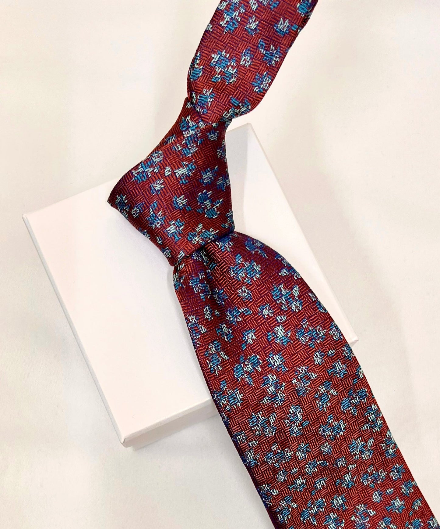 Franco Spada ( フランコスパダ )  フレンチヴィンテージフラワーモチーフネクタイ：ダークオレンジ