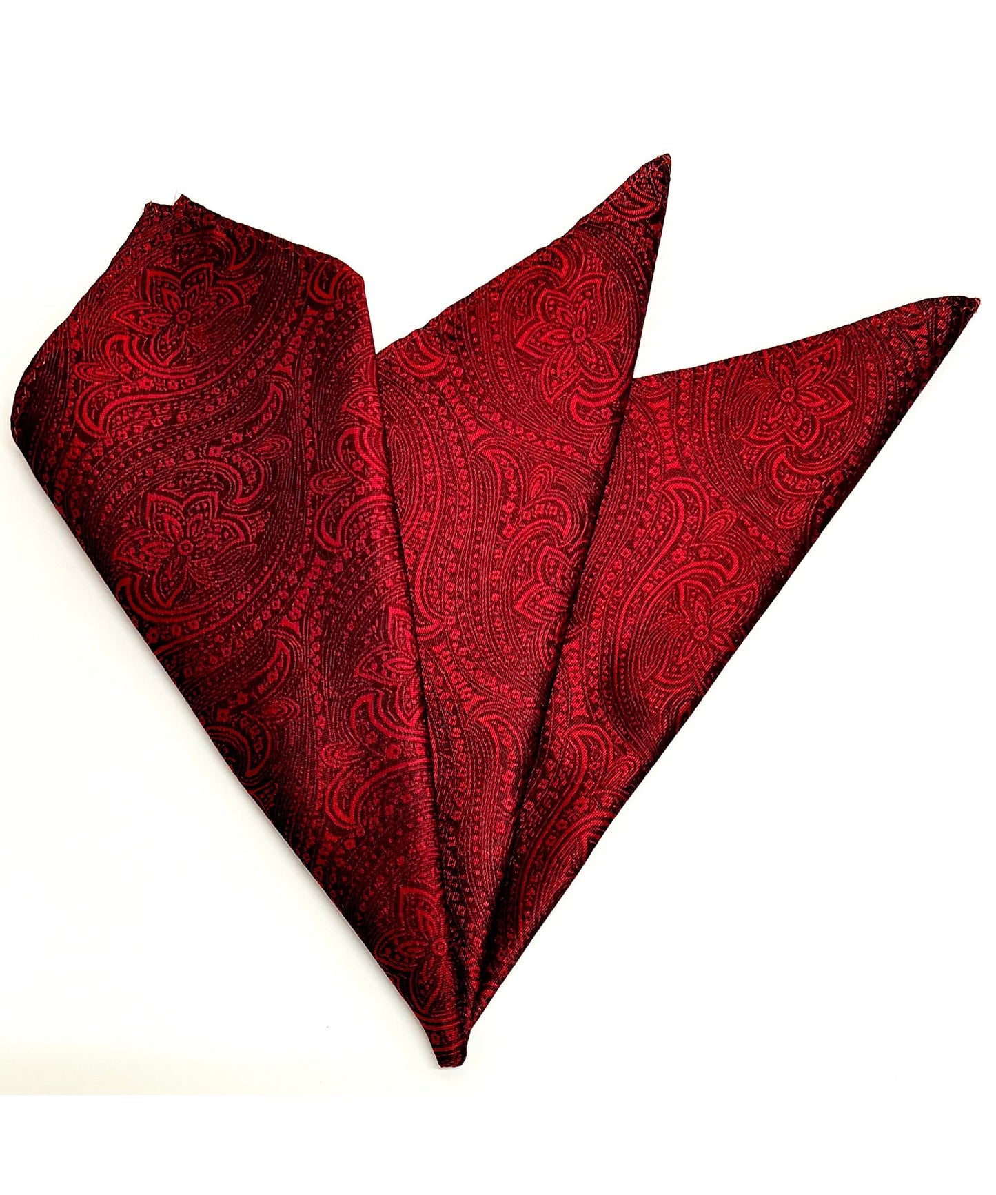 Franco Spada  ( フランコスパダ )   クラシックペーズリージャガードポケットチーフ2　ベーシックカラー：レッド