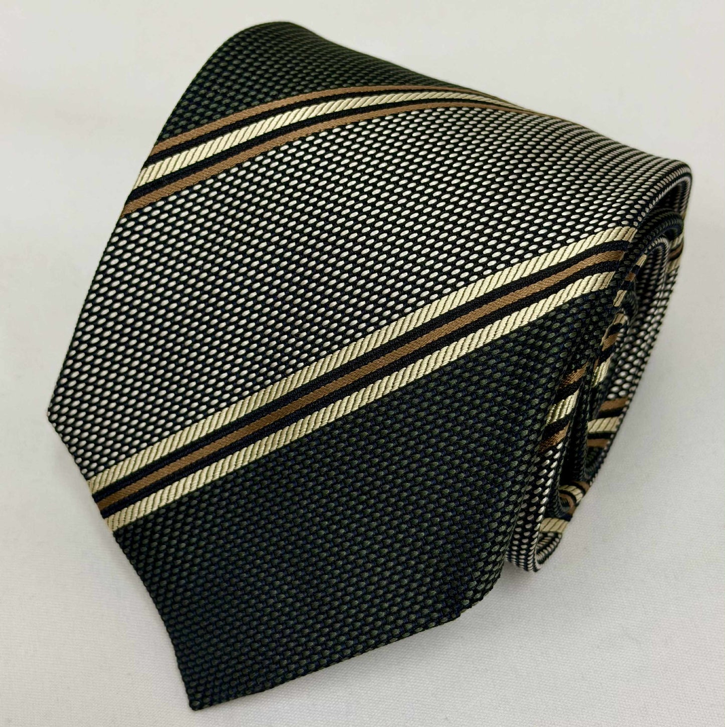 ［SALE ］ Franco Spada ( フランコスパダ )ストライプ H ダークグリーン×ライトシルバー