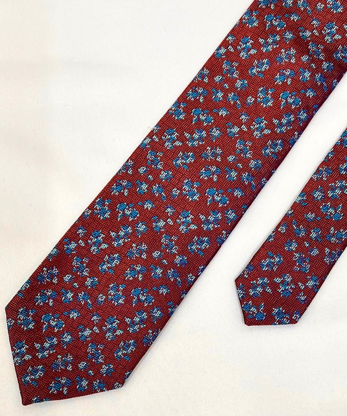 Franco Spada ( フランコスパダ )  フレンチヴィンテージフラワーモチーフネクタイ：ダークオレンジ