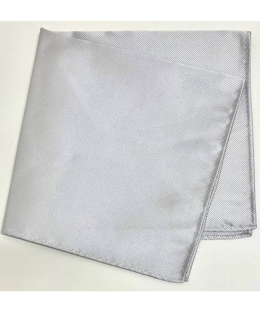 Franco Spada  ( フランコスパダ )   綾無地ジャガードポケットチーフ：シルバー