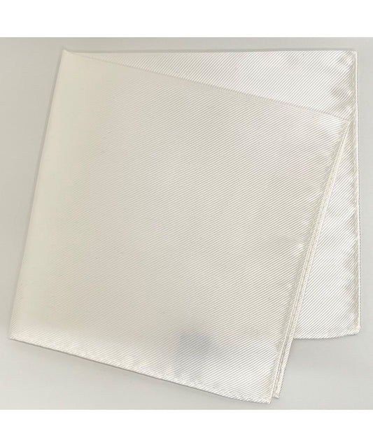 Franco Spada  ( フランコスパダ )   綾無地ジャガードポケットチーフ：オフ白