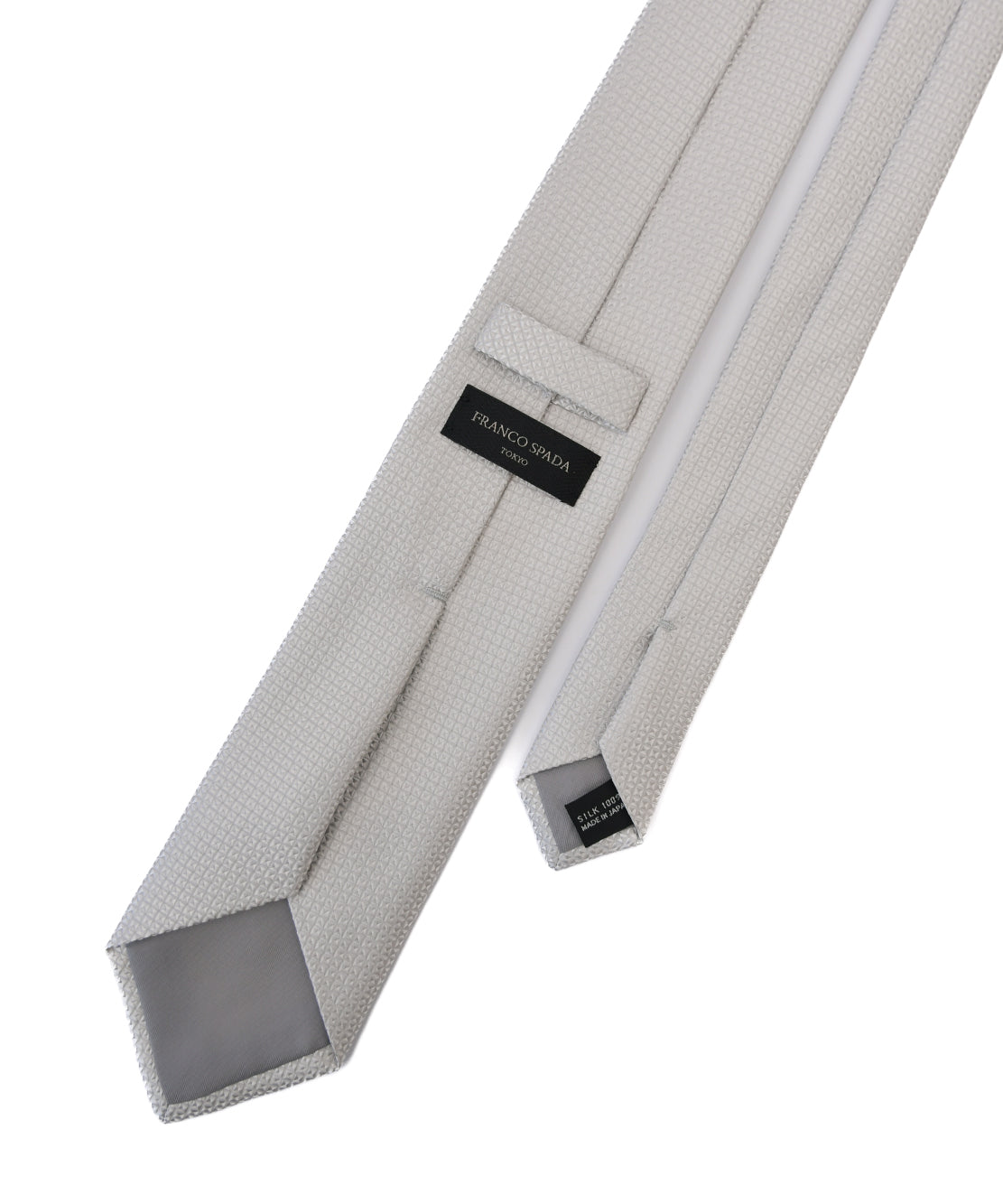 Franco Spada ( フランコスパダ ) マイクロスクエア無地フォーマルネクタイ：シルバー