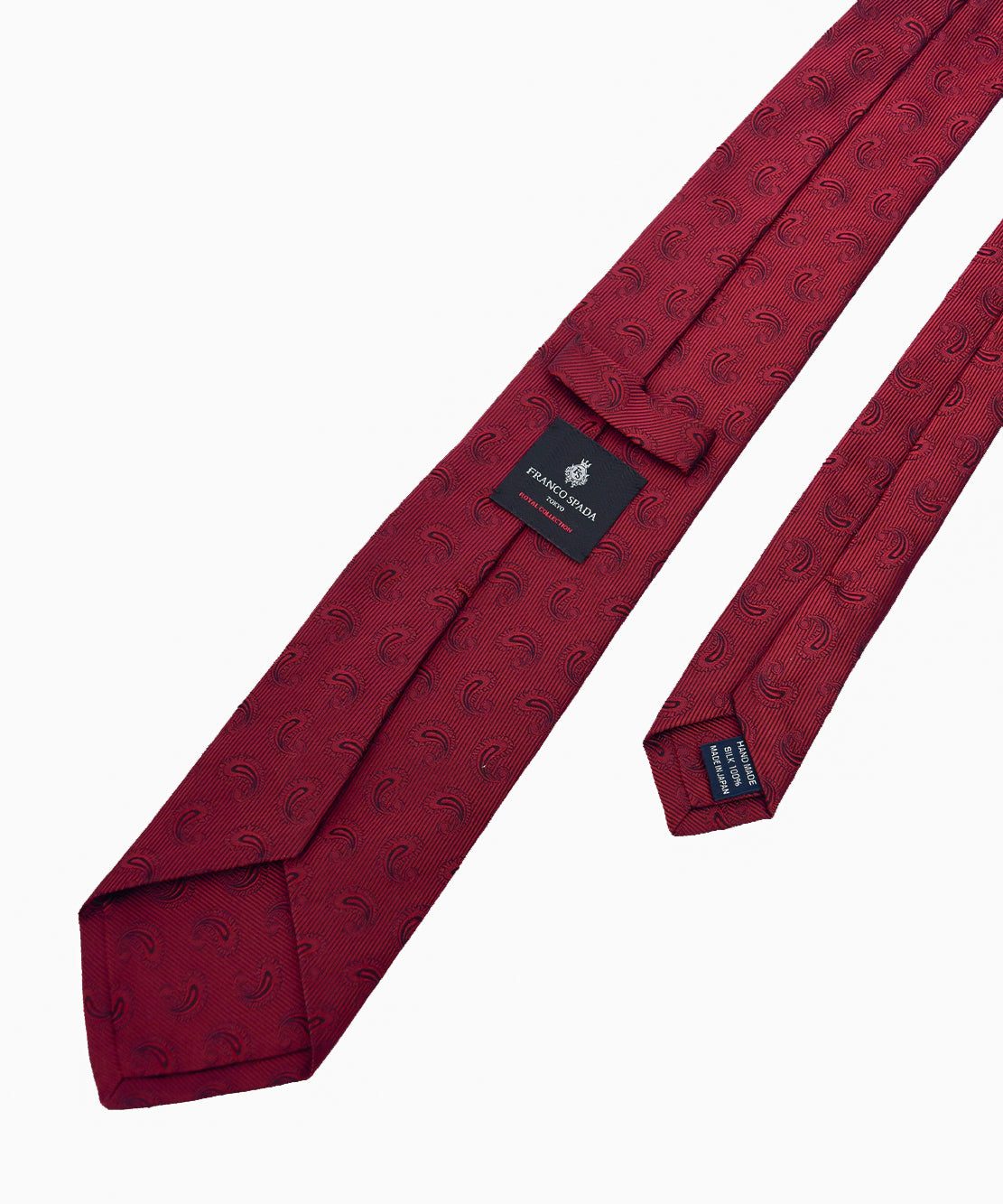 Franco Spada ( フランコスパダ )　ペーズリー小紋無地調ネクタイ：ワイン