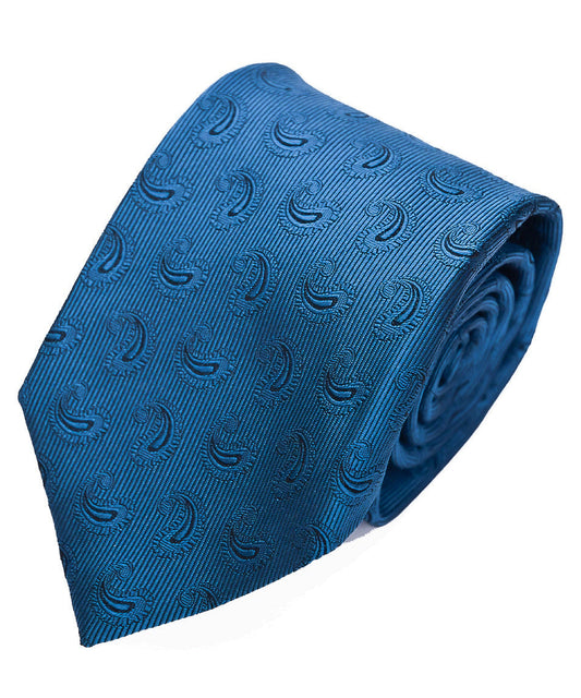 Franco Spada ( フランコスパダ ) ペーズリー小紋無地調ネクタイ：フォレストブルー