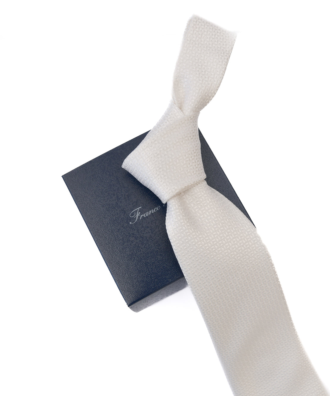 Franco Spada ( フランコスパダ ) マイクロスクエア無地フォーマルネクタイ：白