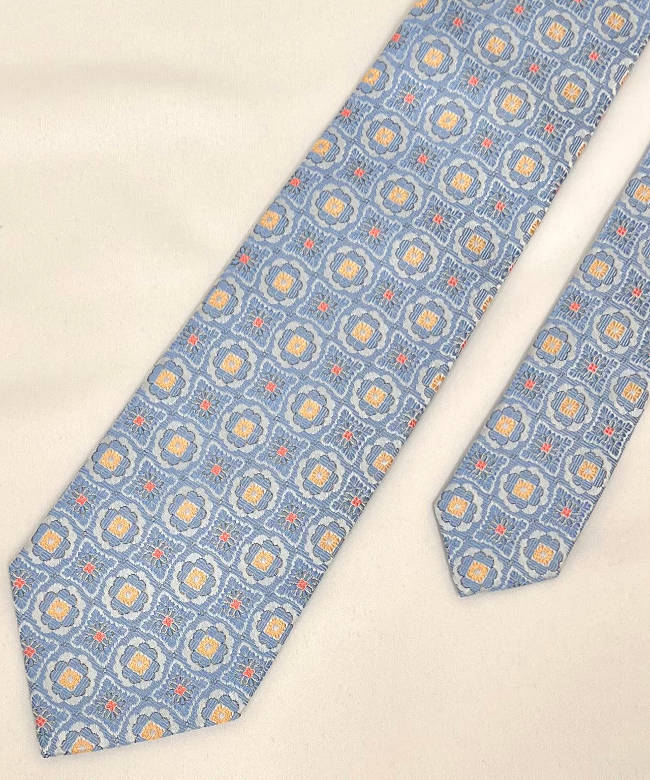 Franco Spada ( フランコスパダ )  フレンチヴィンテージメダリオンジャガードネクタイ１：ブルー