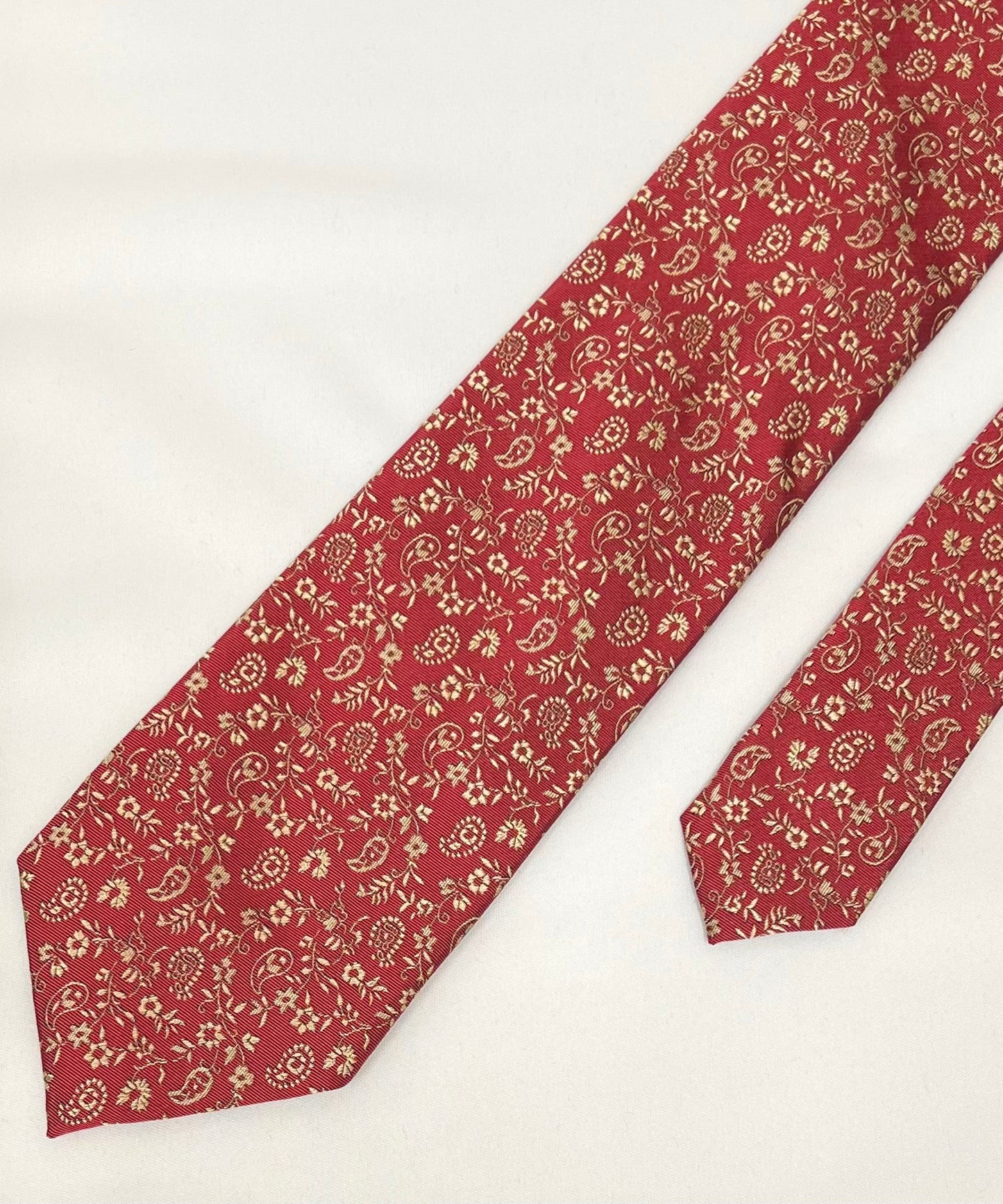 Franco Spada ( フランコスパダ )  フレンチヴィンテージオーナメントジャガードネクタイ：レッド