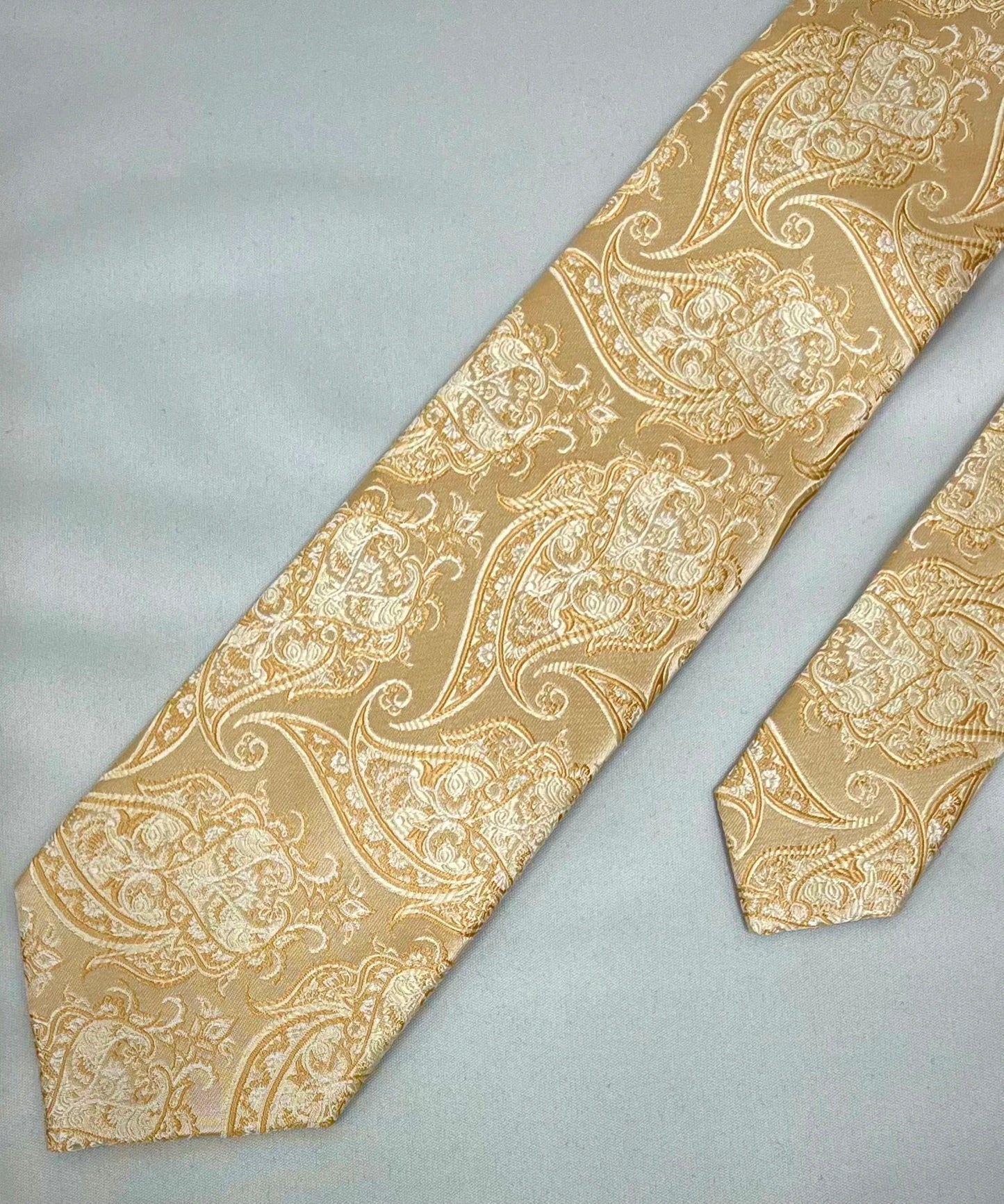 Franco Spada ( フランコスパダ )  NEW FORMALペーズリージャガードネクタイ：シャンパンベージュ