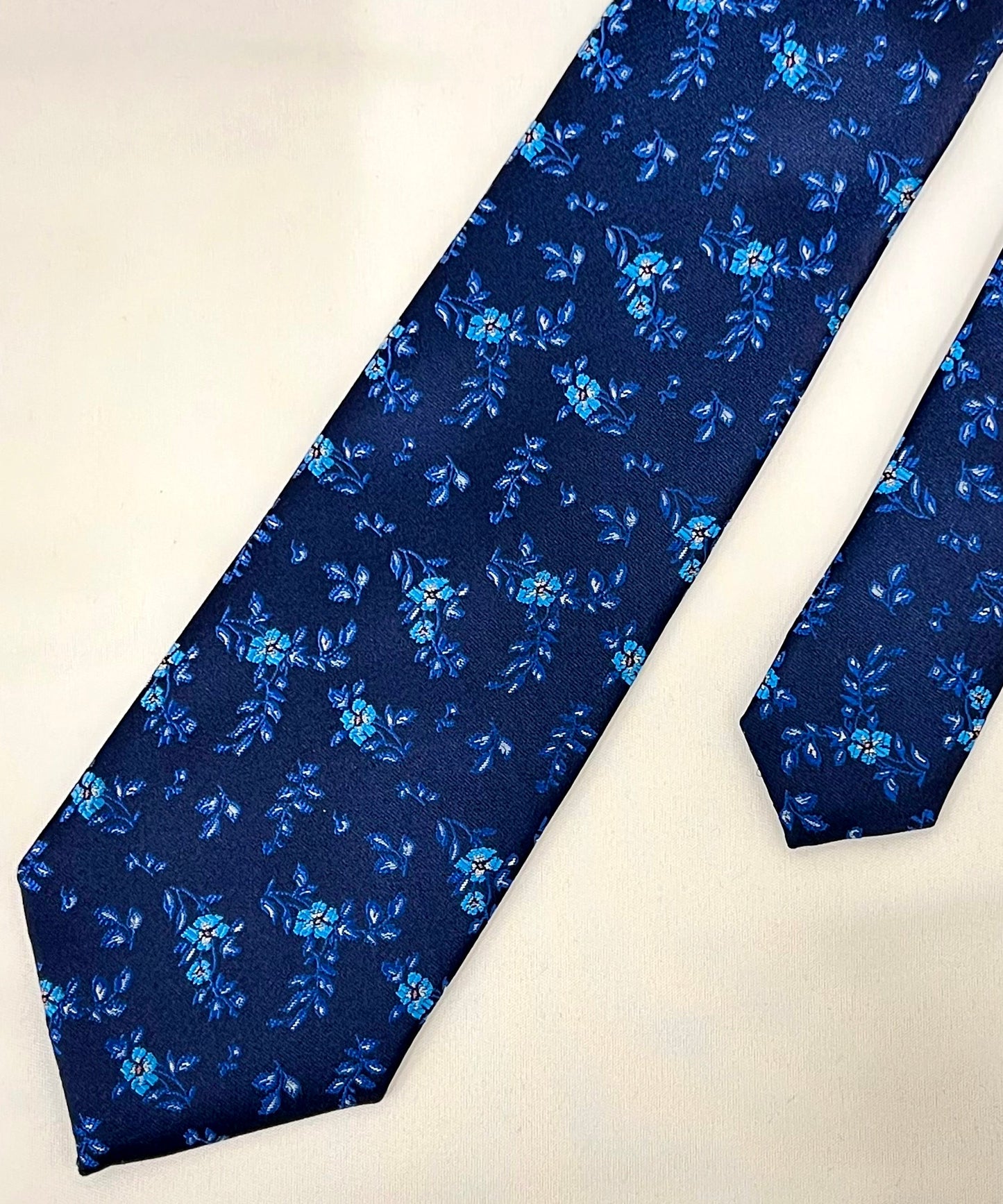 Franco Spada ( フランコスパダ )  フレンチヴィンテージフラワージャガードネクタイ： ミッドナイトネイビー