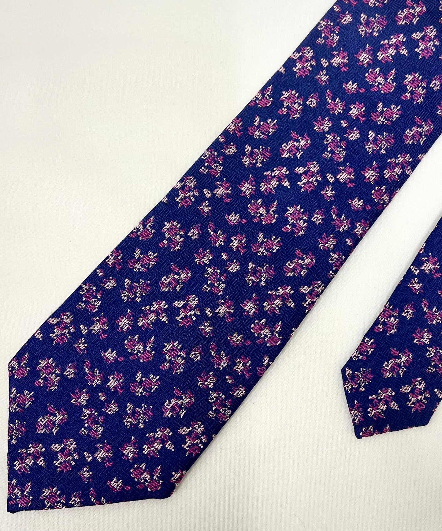 Franco Spada ( フランコスパダ )  フレンチヴィンテージフラワーモチーフネクタイ：ネイビー