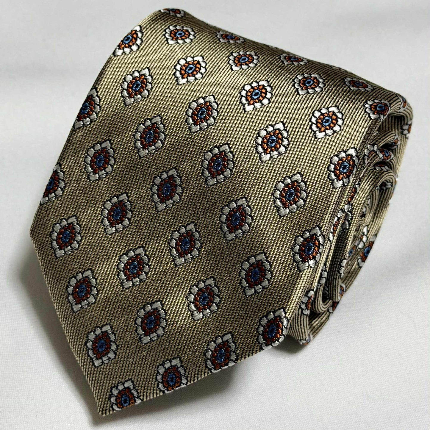 Franco Spada ( フランコスパダ )🆕コンテンポラリーブリティッシュ小紋JQネクタイ：ベージュ