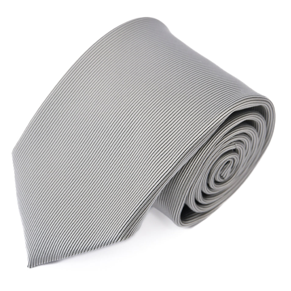 Franco Spada ( フランコスパダ ) 細綾無地ネクタイ新色：シルバーグレー