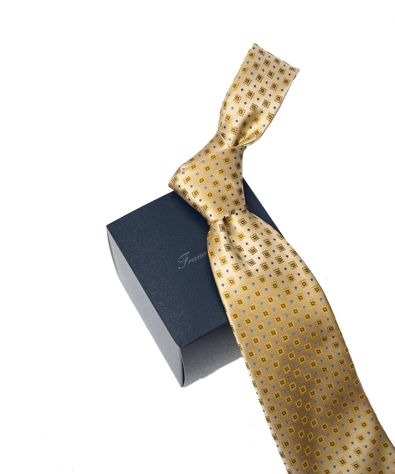 Franco Spada ( フランコスパダ ) フレンチクラシック小紋柄ネクタイ：ゴールド