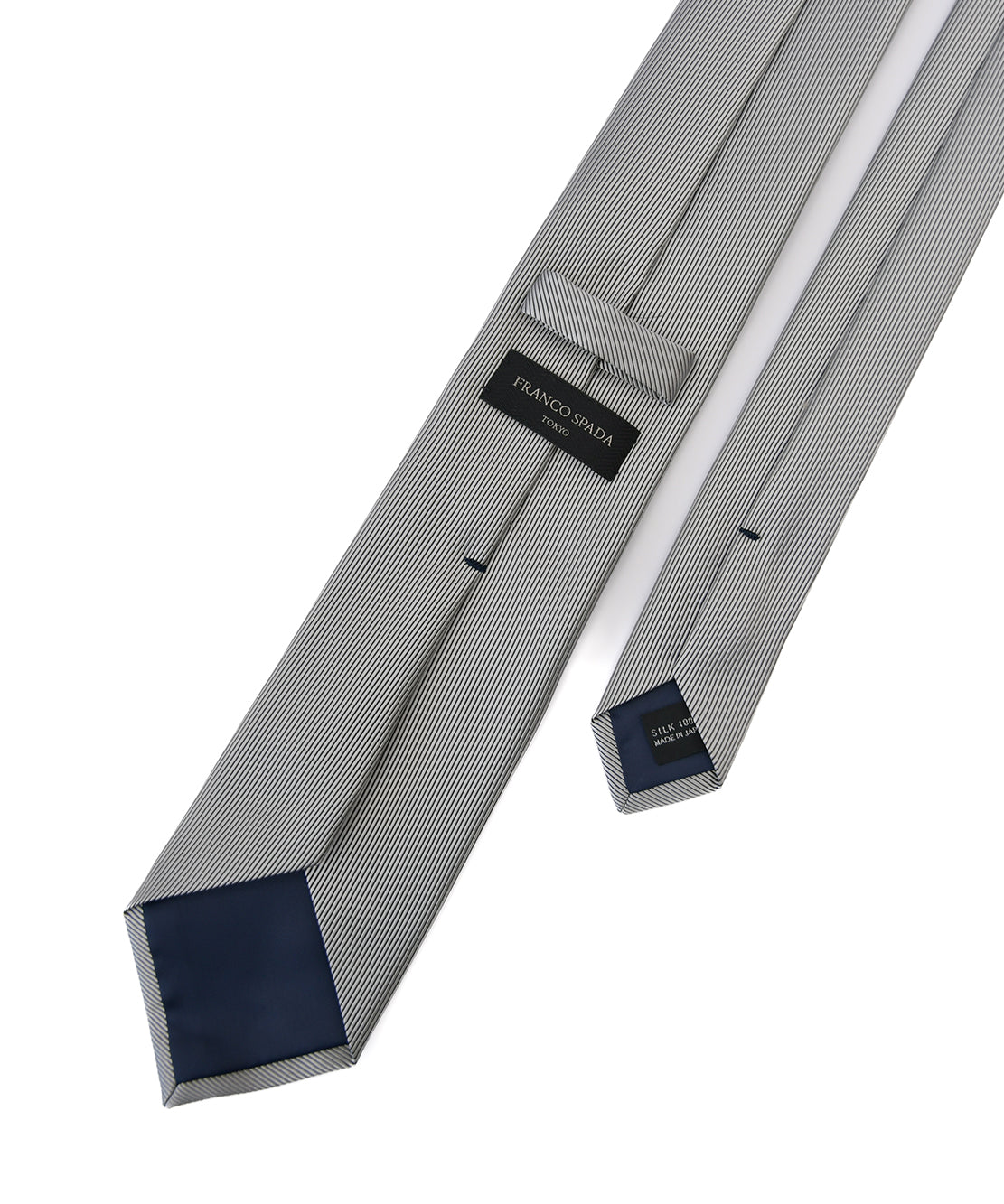 Franco Spada ( フランコスパダ ) 細綾無地ネクタイ新色：シルバーグレー
