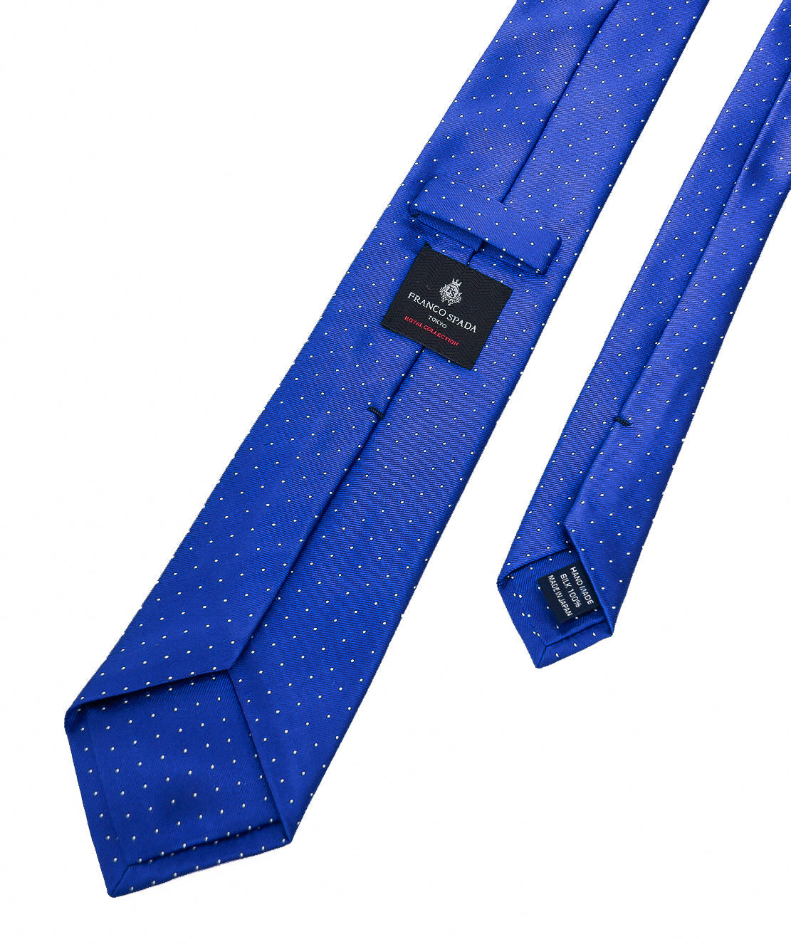 Franco Spada ( フランコスパダ )  ベーシックサテンピンドットネクタイ：ロイヤルブルー×ホワイト