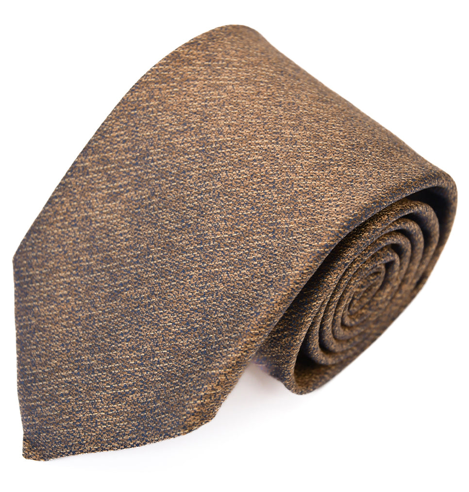 Franco Spada ( フランコスパダ ) ヴィンテージ調梨地ミックス無地ネクタイ：ゴールド