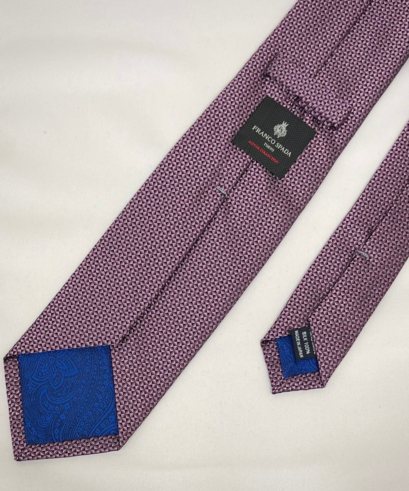 Franco Spada ( フランコスパダ )  ヴィンテージ調スモールジオメトリックソリッドネクタイ：ピンク