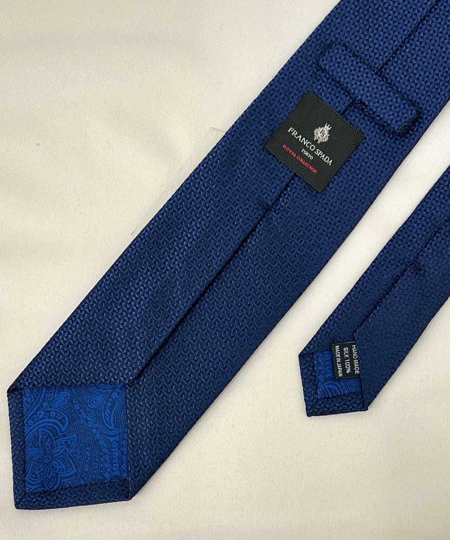 Franco Spada ( フランコスパダ )  ヴィンテージ調スモールジオメトリックソリッドネクタイ：ダークブルー